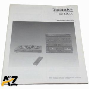 Technics Electronic Components SD-S2200 Operating Instructions Owner's Manual Or
